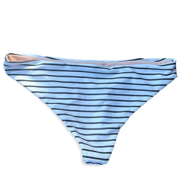 BLACK STRIPED WHITE BIKINI BOTTOMS SMALL - Picture 6 of 7
